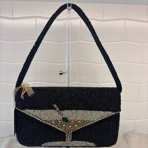 🍸Made in India Beaded Martini Shoulder Bag - Black, Gold & Sliver - Viral Bag🍸